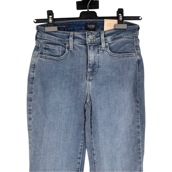 NYDJ Sheri Slim Jeans in Haley Wash size 0 NWT Stretch Pockets Medium Wash - Picture 4 of 14